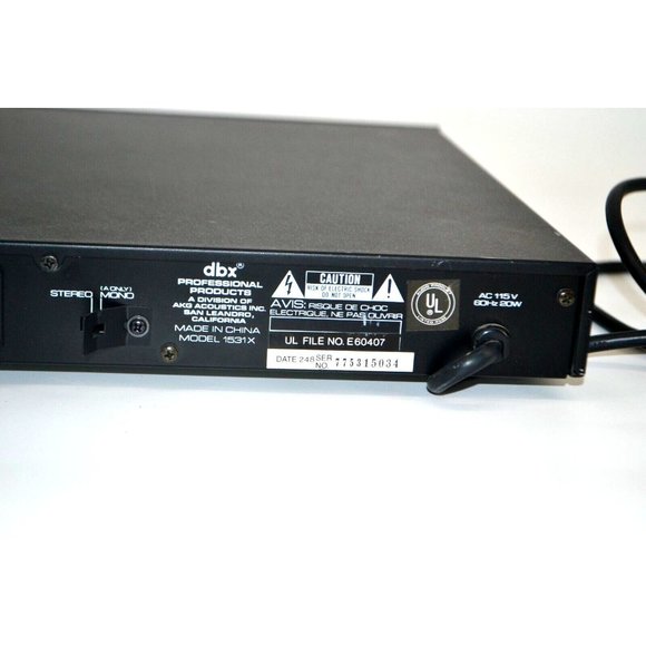 DBX 1531x Stereo / Mono Graphic Equalizer EUC Tested - Working - Picture 7 of 7